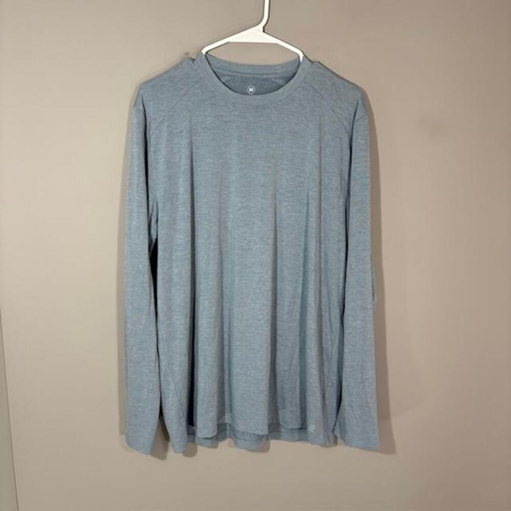 Free Fly Shirt Mens Medium Blue Long Sleeve Bamboo Lightweight Performance Top
